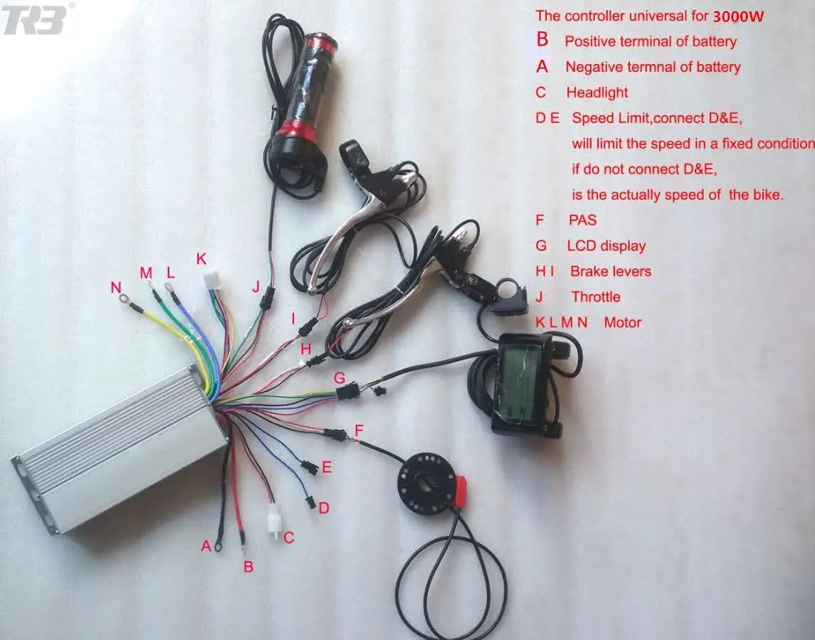 1500w/2000w/3000w/5000w/8000w 48V/52V/72V Hub motor Electric Bike Conversion Kit 26", 27.5", 29" TRB Battery