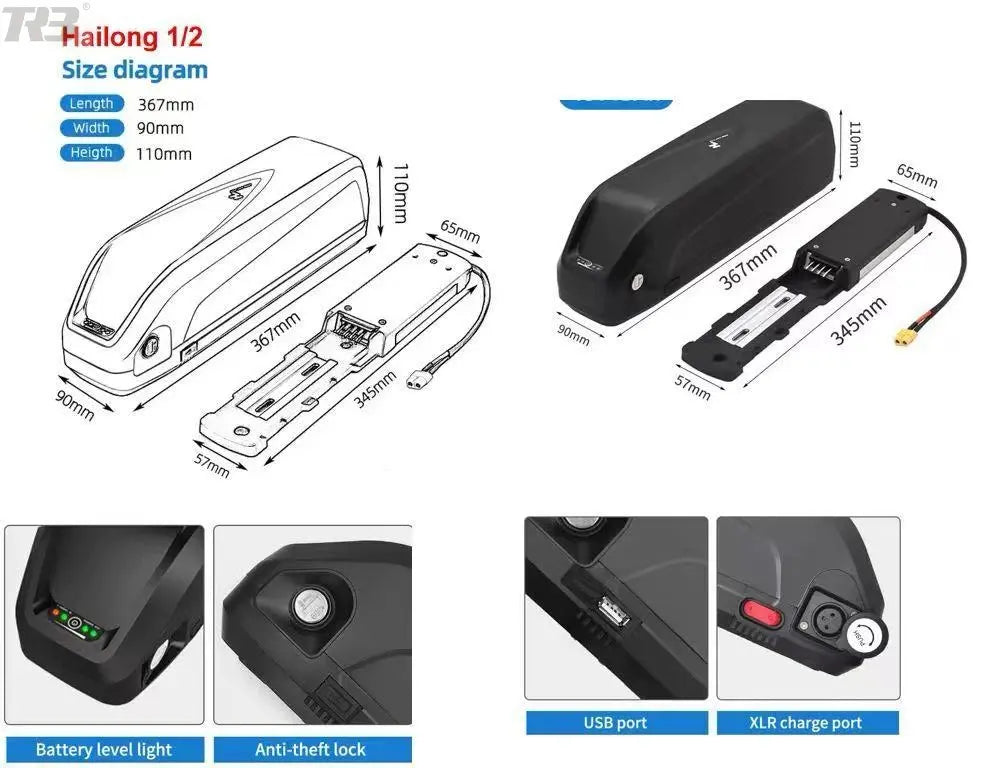 48v 20ah Factory Direct Sale Compact Electric Bicycle Battery High-Density Battery Management System E-Bike Power TRB Battery